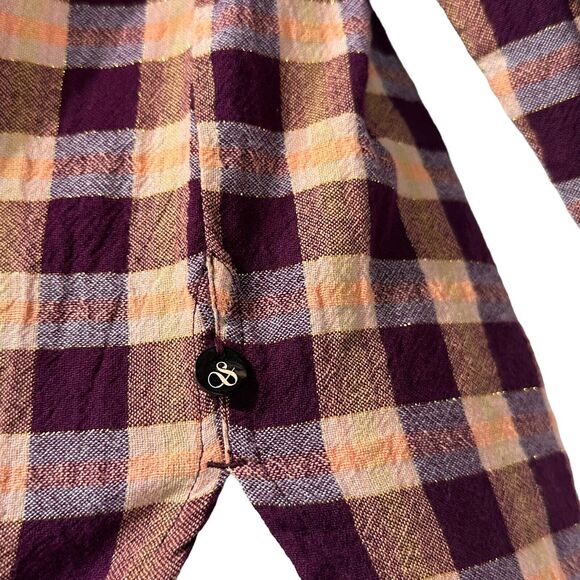 scotch soda pink organic cotton Checked Oversized moon gazer button up Shirt XS - Picture 3 of 13